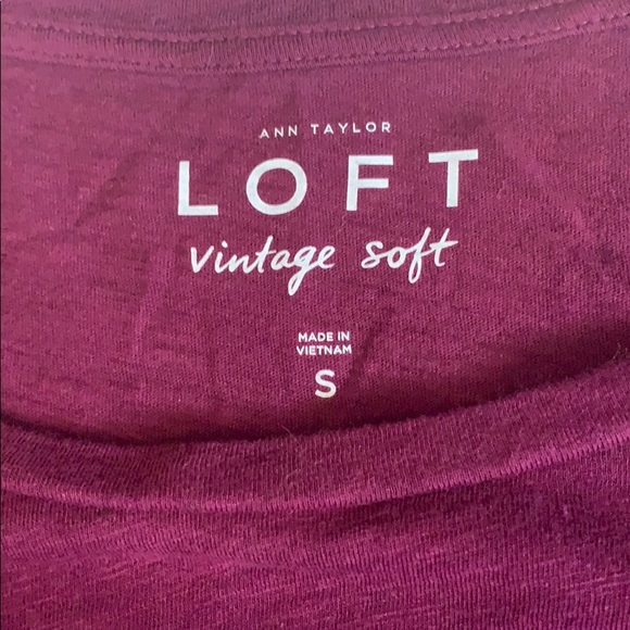 Ann Taylor LOFT burgundy long sleeve tee - Picture 2 of 2